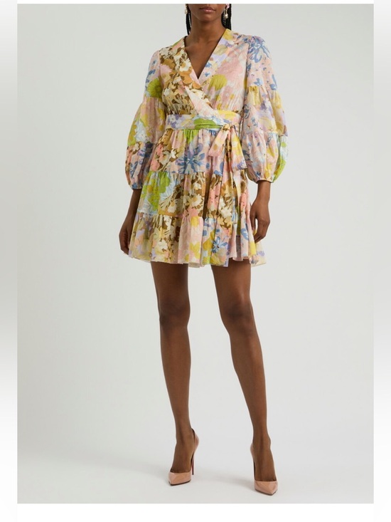 Zimmermann Dresses & Skirts - NWOT Zimmermann POP FLORAL LS COTTON WRAP MINI DRESS Size 1(4-6US)